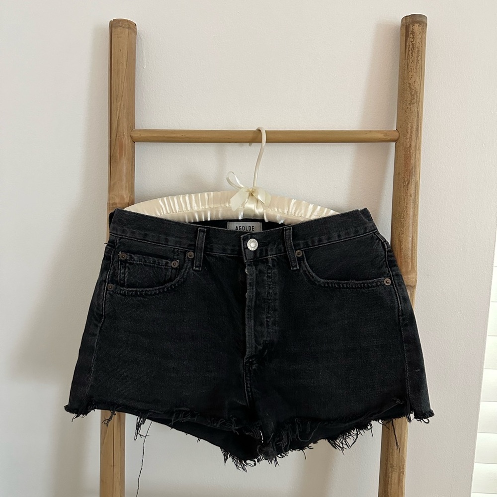 Agolde Parker Black Jean Shorts